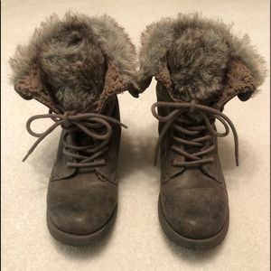 faux fur army boots